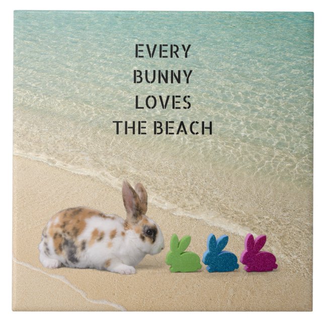 Varje Bunny Kärlek, den tropiska Beach-Påsk Kakelplatta (Framsidan)