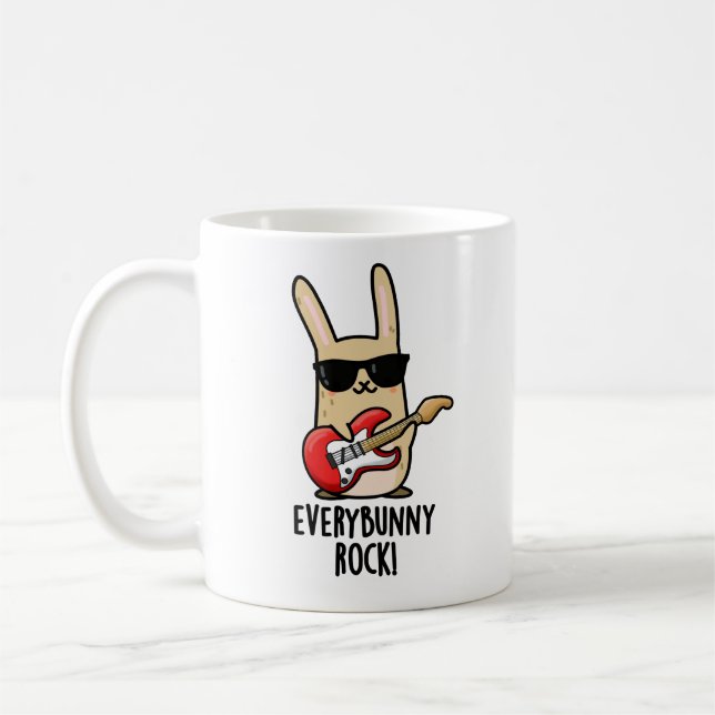 Varje Bunny Sten Funny Animal Rabbit Pun Kaffemugg (Vänster)