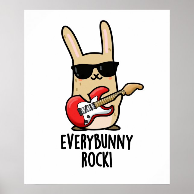 Varje Bunny Sten Funny Animal Rabbit Pun Poster (Framsidan)