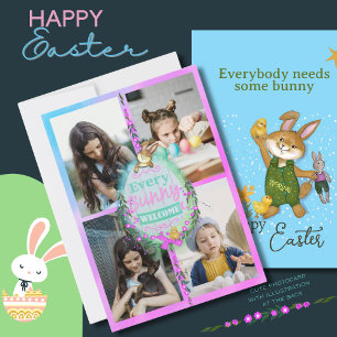 Varje Bunny välkommen Påsk Photo Julkort