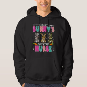 Varje Bunnys är favorite Nurse Cute Bunnies Easte Hoodie
