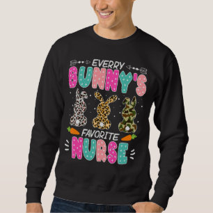 Varje Bunnys är favorite Nurse Cute Bunnies Easte Lång Ärmad Tröja