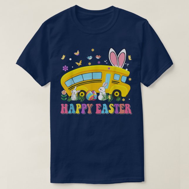 Varje Bunnys Favorite School Buss Driver Lycklig E T Shirt (Design framsida)