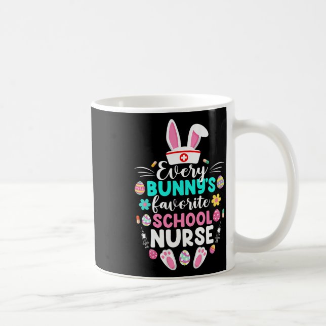 Varje Bunnys Favorite School Nurse Funny Påsk D Kaffemugg (Höger)