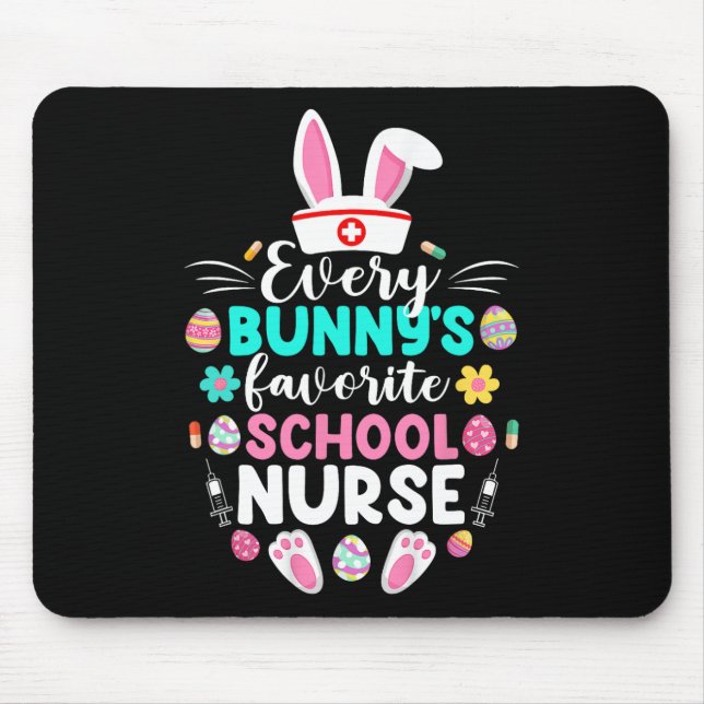 Varje Bunnys Favorite School Nurse Funny Påsk D Musmatta (Framsidan)