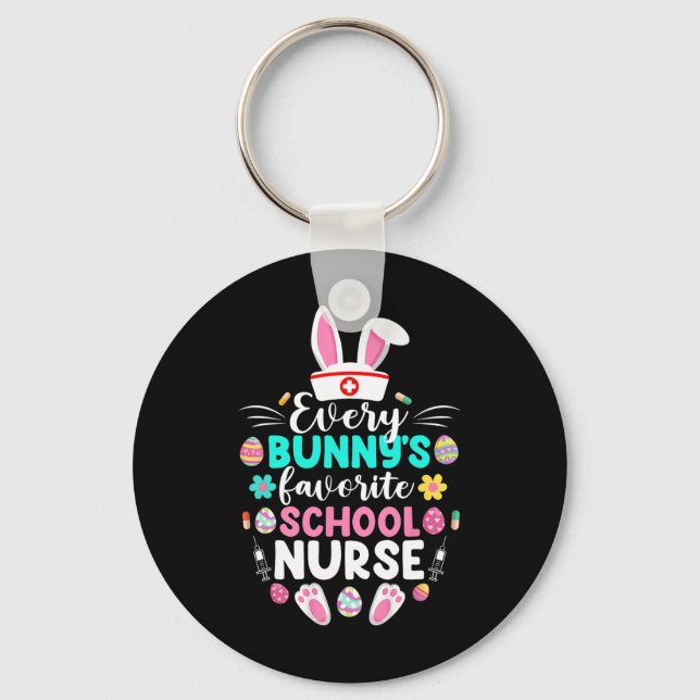 Varje Bunnys Favorite School Nurse Funny Påsk D Nyckelring (Framsida)