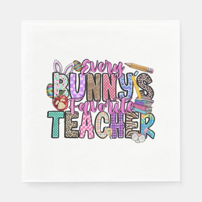 Varje Bunnys Favorite Teacher Pappersservett (Framsidan)