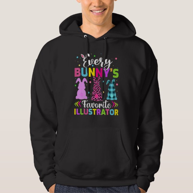 Varje Bunnys favoritillustrator Påsk Hoodie (Framsida)