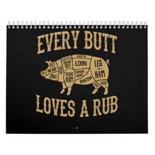 Varje Butt Kärlek A Bra Rub Funny Gris Gris BBQ Kalender