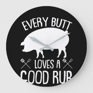 Varje Butt Kärlek Bra Gris BBQ Grilling Stor Klocka