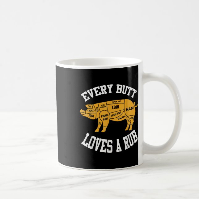 Varje Butt Kärlek ett rub-funny Bbq Butt Rub Kaffemugg (Höger)