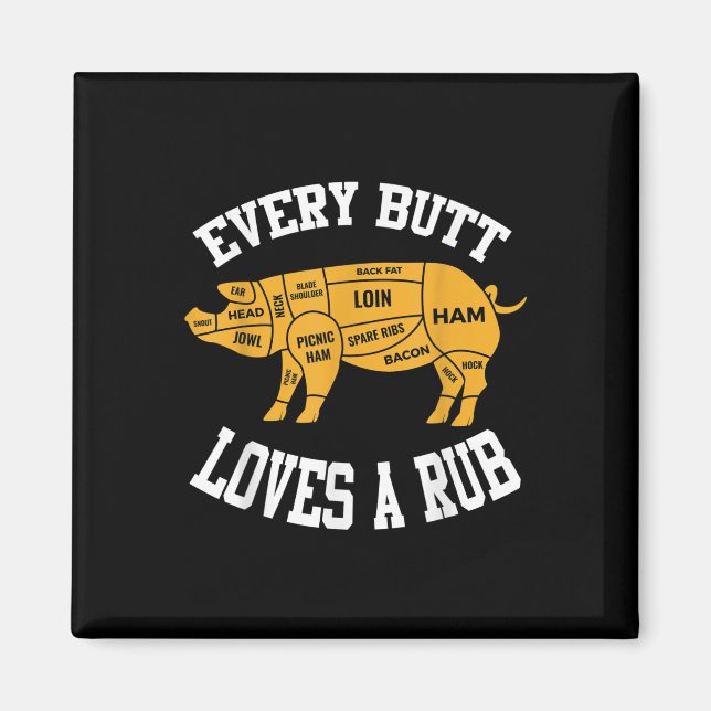 Varje Butt Kärlek ett rub-funny Bbq Butt Rub Magnet (Framsidan)