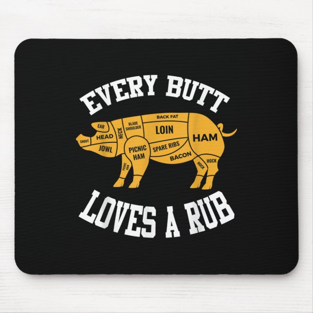 Varje Butt Kärlek ett rub-funny Bbq Butt Rub Musmatta (Framsidan)