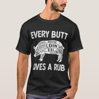Varje Butt Kärlek förtjänar en Bra rub BBQ Gris Sm T Shirt