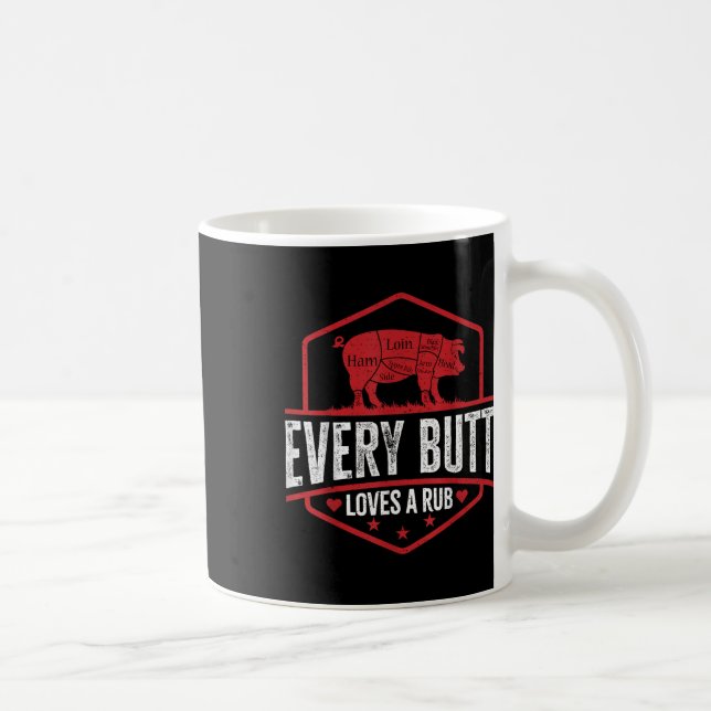 Varje Butt Kärlek Rub Grilling Bbq Smoker Gift Pap Kaffemugg (Höger)