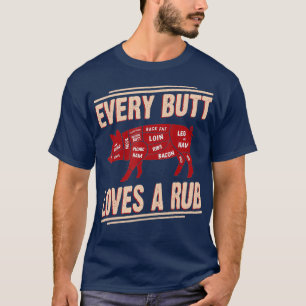 Varje Butt Kärlek Rub Grilling BBQ Smoker Gift T Shirt
