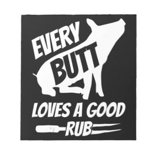 Varje Button Kärlek A Bra Rub Funny Gris Gris BBQ Anteckningsblock