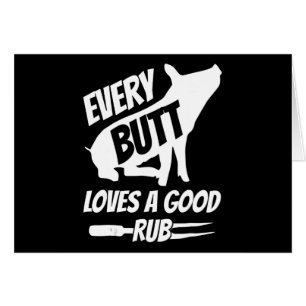 Varje Button Kärlek A Bra Rub Funny Gris Gris BBQ Hälsningskort