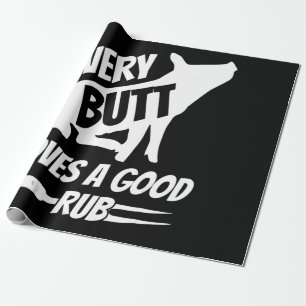 Varje Button Kärlek A Bra Rub Funny Gris Gris BBQ Presentpapper