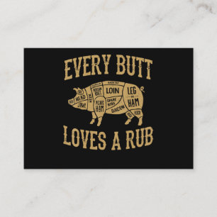 Varje Button Kärlek A Bra Rub Funny Gris Gris BBQ Visitkort