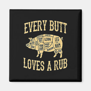 Varje Button Kärlek A Bra Rub Funny Gris Kött Smok Magnet