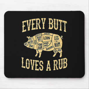 Varje Button Kärlek A Bra Rub Funny Gris Kött Smok Musmatta