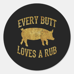Varje Button Kärlek A Rub Fantastisk Kött Smoker B Runt Klistermärke