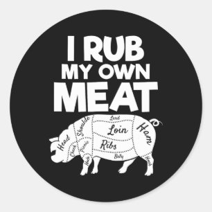 Varje Button Kärlek A Rub Fantastisk Kött Smoker B Runt Klistermärke