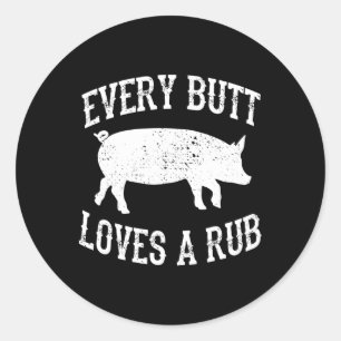 Varje Button Kärlek A Rub Fantastisk Kött Smoker B Runt Klistermärke