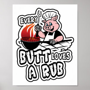 Varje Button Kärlek A Rub Fantastisk Kött Smoker Poster