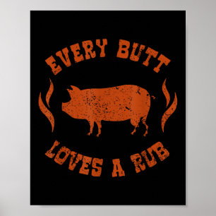 Varje Button Kärlek A Rub _ Kött Smoker BBQ Poster