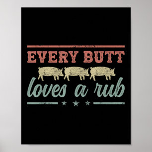 Varje Button Kärlek A Rub Pitmaster Smoker Grillma Poster