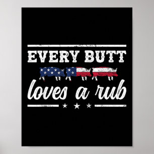 Varje Button Kärlek A Rub Pitmaster Smoker Grillma Poster