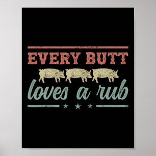 Varje Button Kärlek A Rub Pitmaster Smoker Grillma Poster