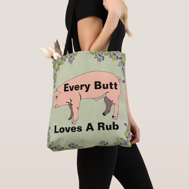 Varje Button Kärlek A Rub Tote Bag Tygkasse (Närbild)