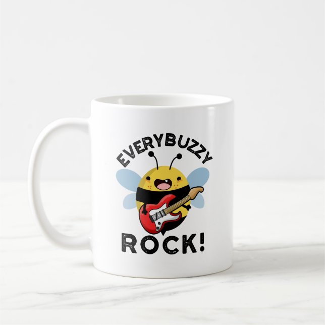 Varje Buzzy Sten Funny Music Bee Pun Kaffemugg (Vänster)