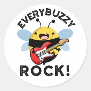 Varje Buzzy Sten Funny Music Bee Pun Runt Klistermärke