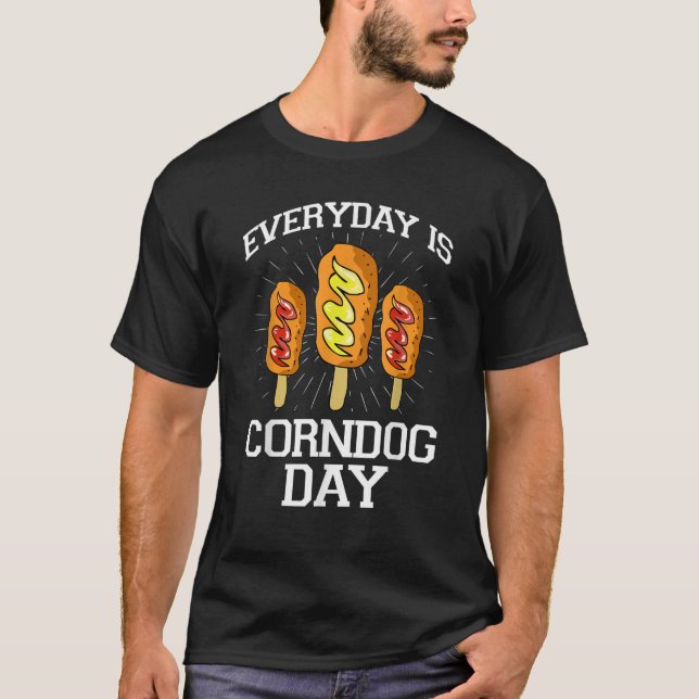 Varje dag är Corndog Day Halloween Carnival Hett H T Shirt (Framsida)