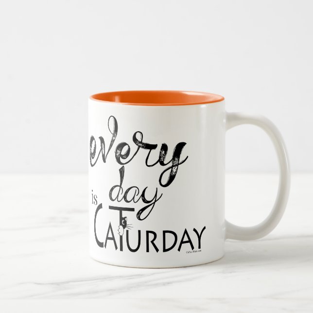 Varje dag är det Caturday Funny Cat Lovers som säg Två-Tonad Mugg (Höger)
