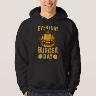 Varje dag är det dags för Burger Day BBQ Hamburger Hoodie