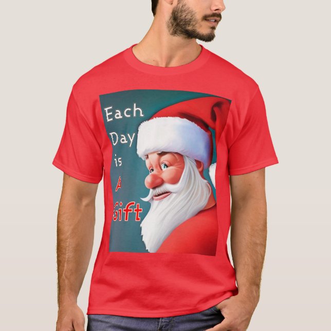 Varje dag är det ett girigt Jultomten God jul T Shirt (Framsida)