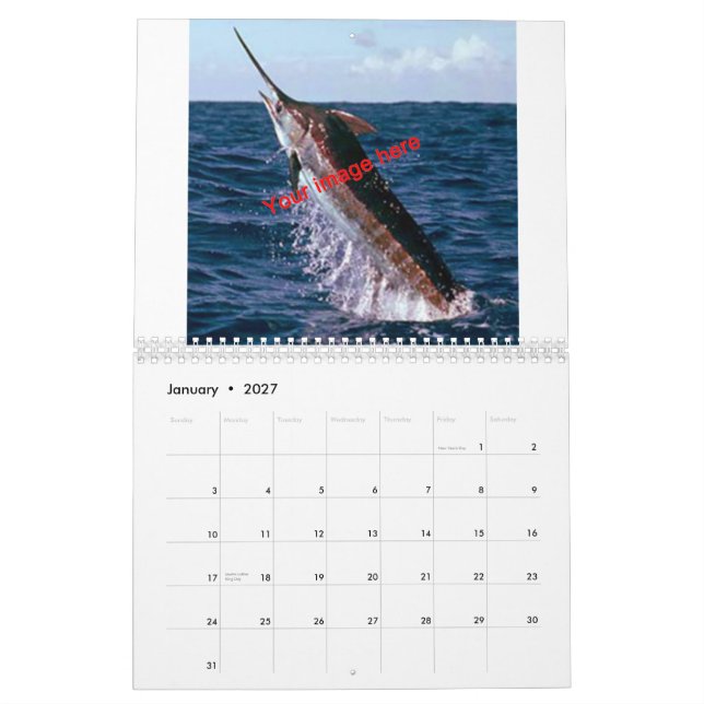 Varje dag är en bra dag som går att fiska kalender (Jan 2027)