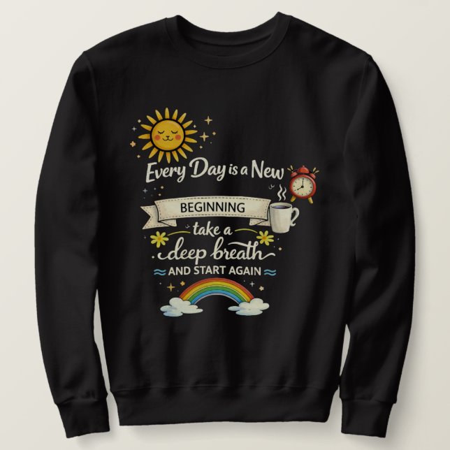 Varje Dag är en Ny Början Essential T-Shirt Lång Ärmad Tröja (Design framsida)