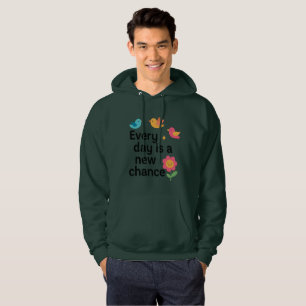 Varje dag är en ny chans - färgstarka fåglar hoodie