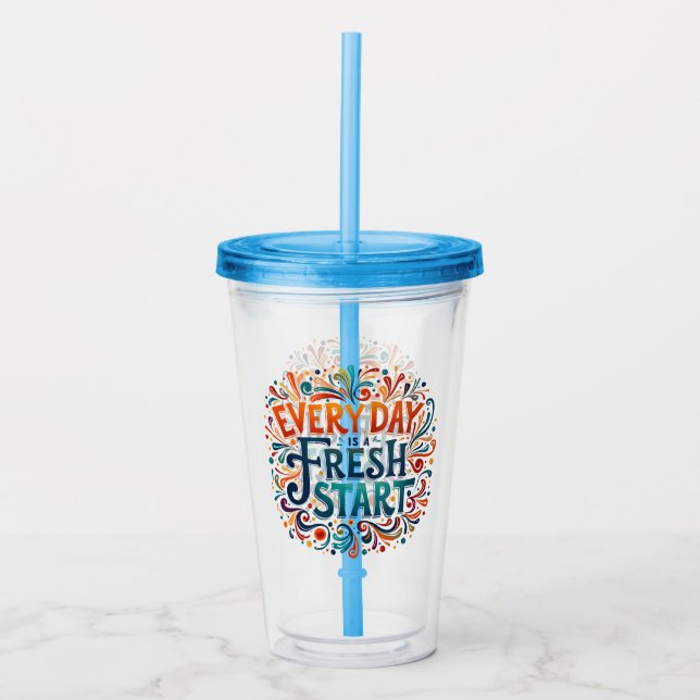 "Varje dag är en ny start" Motivering Take Away Mugg (Framsida)