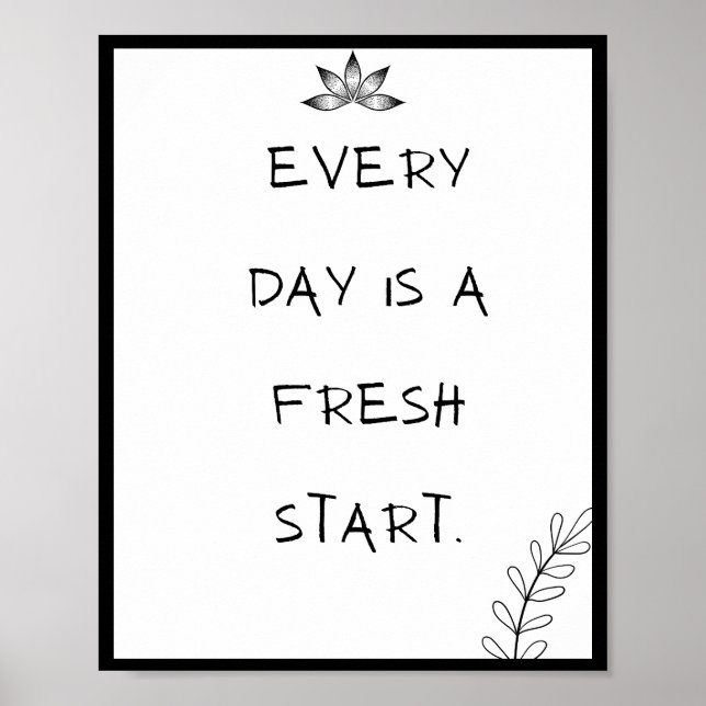 Varje dag är en nystart, citat poster (Framsidan)