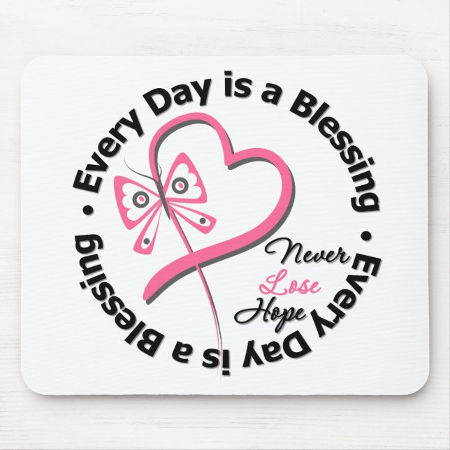 Varje dag är en välsignelse - Hope Breast Cancer Musmatta (Framsidan)