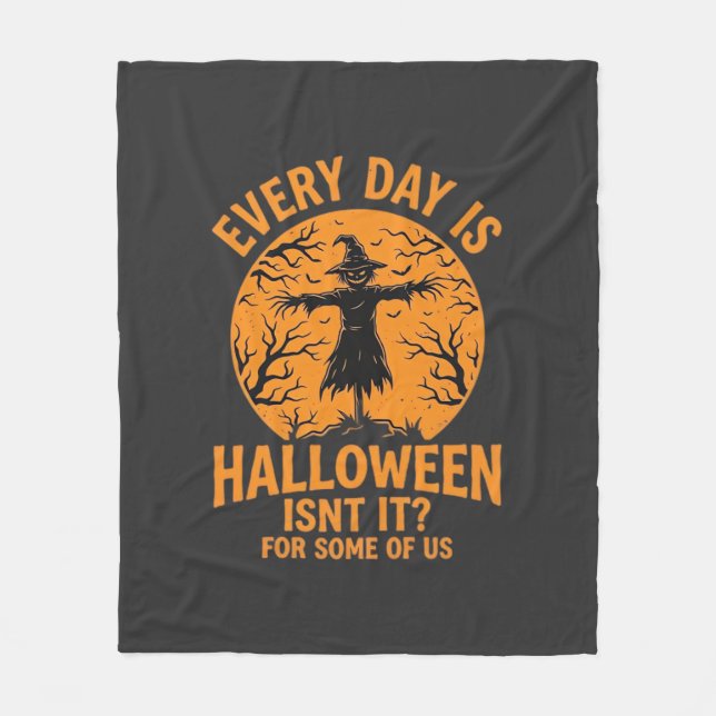 Varje Dag Är Halloween Fågelskrämma Häxa Design_1 Fleecefilt (Framsidan)