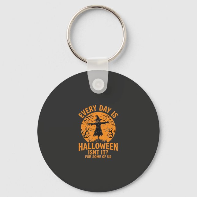 Varje Dag Är Halloween Fågelskrämma Häxa Design_1 Nyckelring (Framsida)