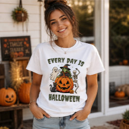 Varje Dag Är Halloween Söt Häxa Pumpa T Shirt
